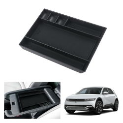 GAFAT Hyunda-i Ioniq 5 2021-2024 2025 Mittelkonsole Aufbewahrungsbox, Ioniq 5 2023 Armlehne Organizer Tray Handschuhfach, Ioniq 5 Zubehör (Schwarz) Angebot bei HelloDeals