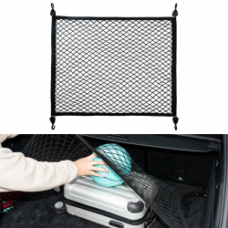 VEHIRIE Kofferraumnetz Gepäcknetz Auto, 80 x 60 cm Erstreckt Sich auf 180 x 120 cm, Universal Auto Netz mit 4 massiven Haken, Super Elastisch Kofferraum Netz Organizer, Gepäckschutznetz Angebot bei HelloDeals