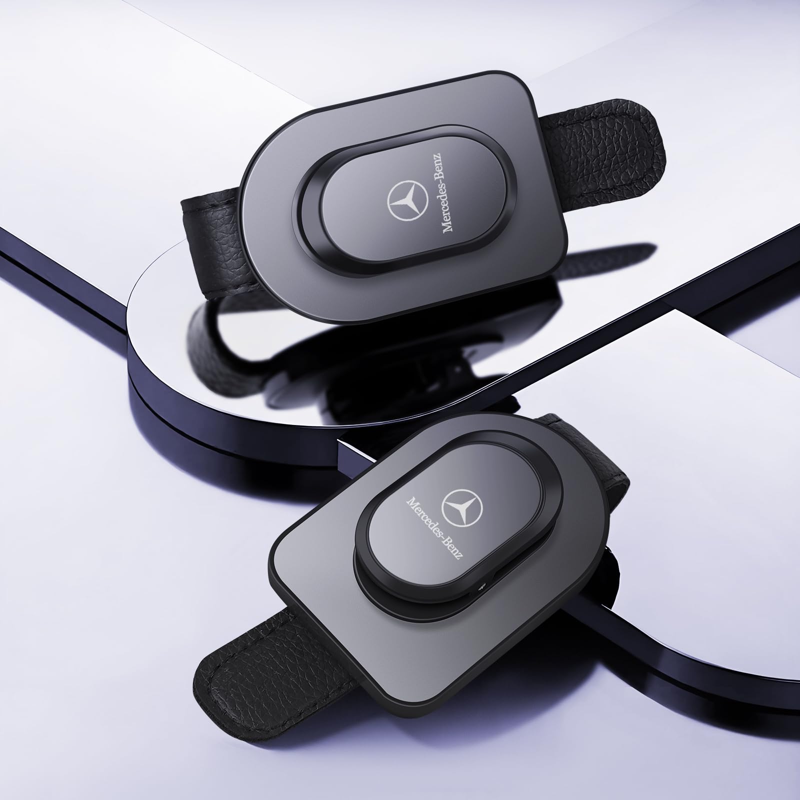 Wantli 2 Pack Brillenhalter für Auto Sonnenblende, Leder Sonnenbrillenhalter Auto, Universal Auto Visier Brillenhalter, Ticket-Kartenclip, Auto Visier Zubehör For Mercedes Benz Angebot bei HelloDeals