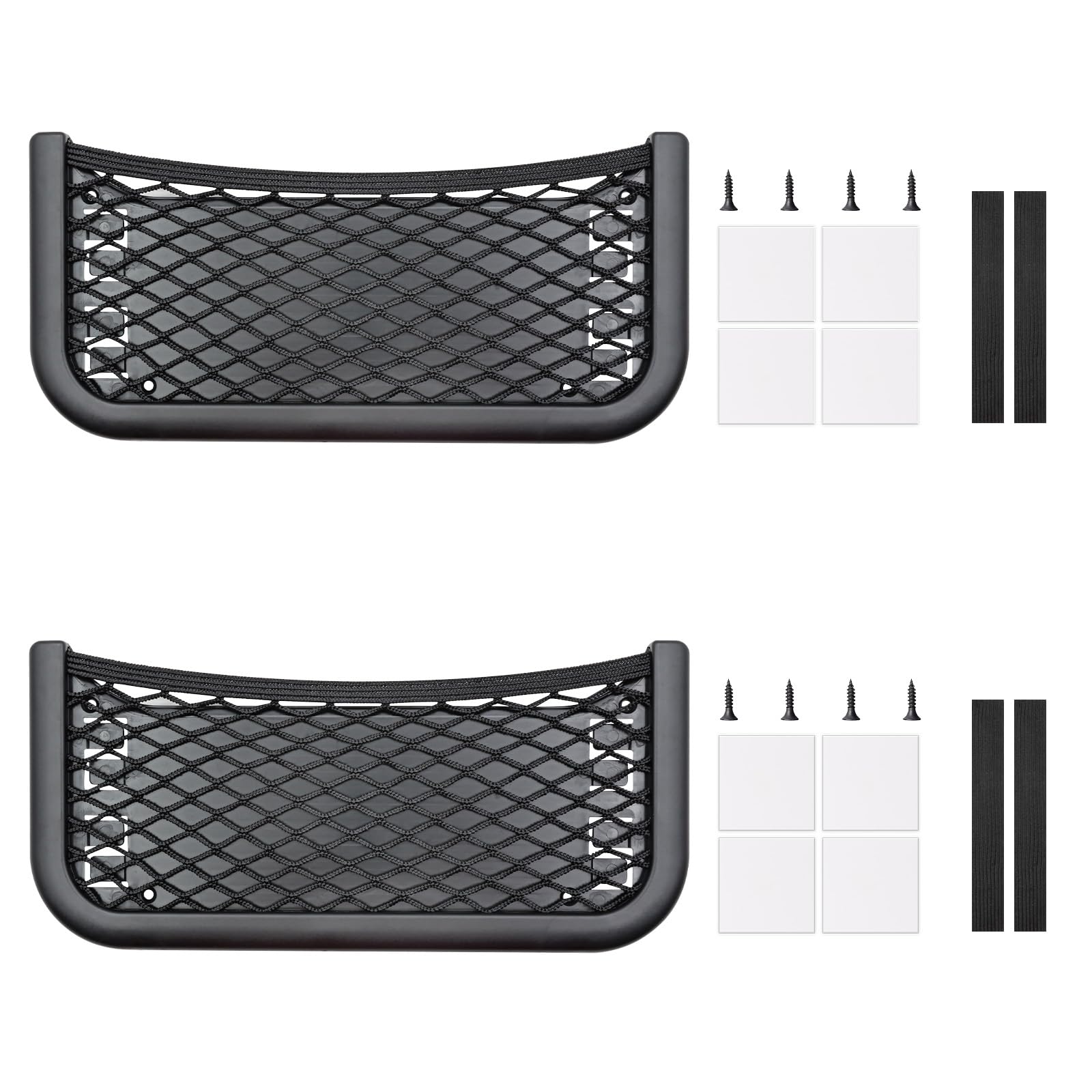 Scettar 2 Stück Auto Aufbewahrungsnetz, 26 x 12 cm Ablagenetz Wohnmobil, Kofferraum Netztasche Zubehör Geeignet für Wohnwagen Camper LKWs, Mit Selbstschneidenden Schrauben, Gummiband, Befestigungsband Schwarz x 2 Angebot bei HelloDeals