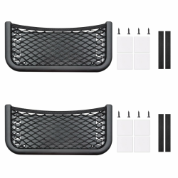 Scettar 2 Stück Auto Aufbewahrungsnetz, 26 x 12 cm Ablagenetz Wohnmobil, Kofferraum Netztasche Zubehör Geeignet für Wohnwagen Camper LKWs, Mit Selbstschneidenden Schrauben, Gummiband, Befestigungsband Schwarz x 2 Angebot bei HelloDeals
