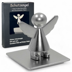 MIJOMA Magnetischer Schutzengel Zettelhalter: Ihr Begleiter fürs Auto-Cockpit, Ideal für Notizen, Parkscheine, 3 cm (Silberfarben 2) Angebot bei HelloDeals