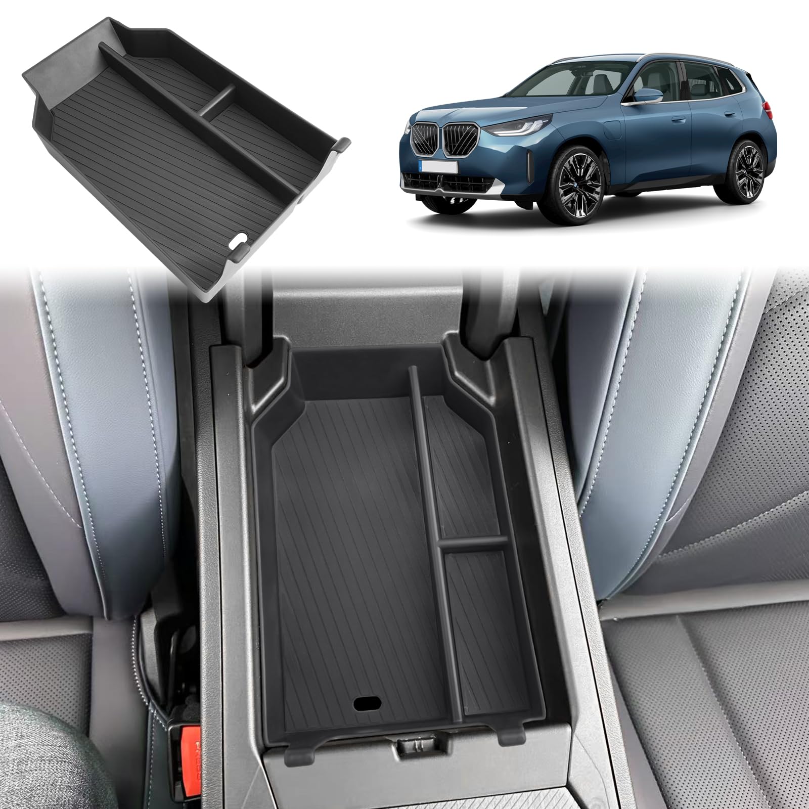 GAFAT Kompatibel mit Neu BMW X3 G45 2025 2026 Mittelkonsole Aufbewahrungsbox, X3 2025 Plug-in Hybrid xDrive Armlehne Organizer Ablagen, mit Rutschfeste Matten Abwaschbar, X3 G45 Zubehör (X3 G45) Schwarz Angebot bei HelloDeals