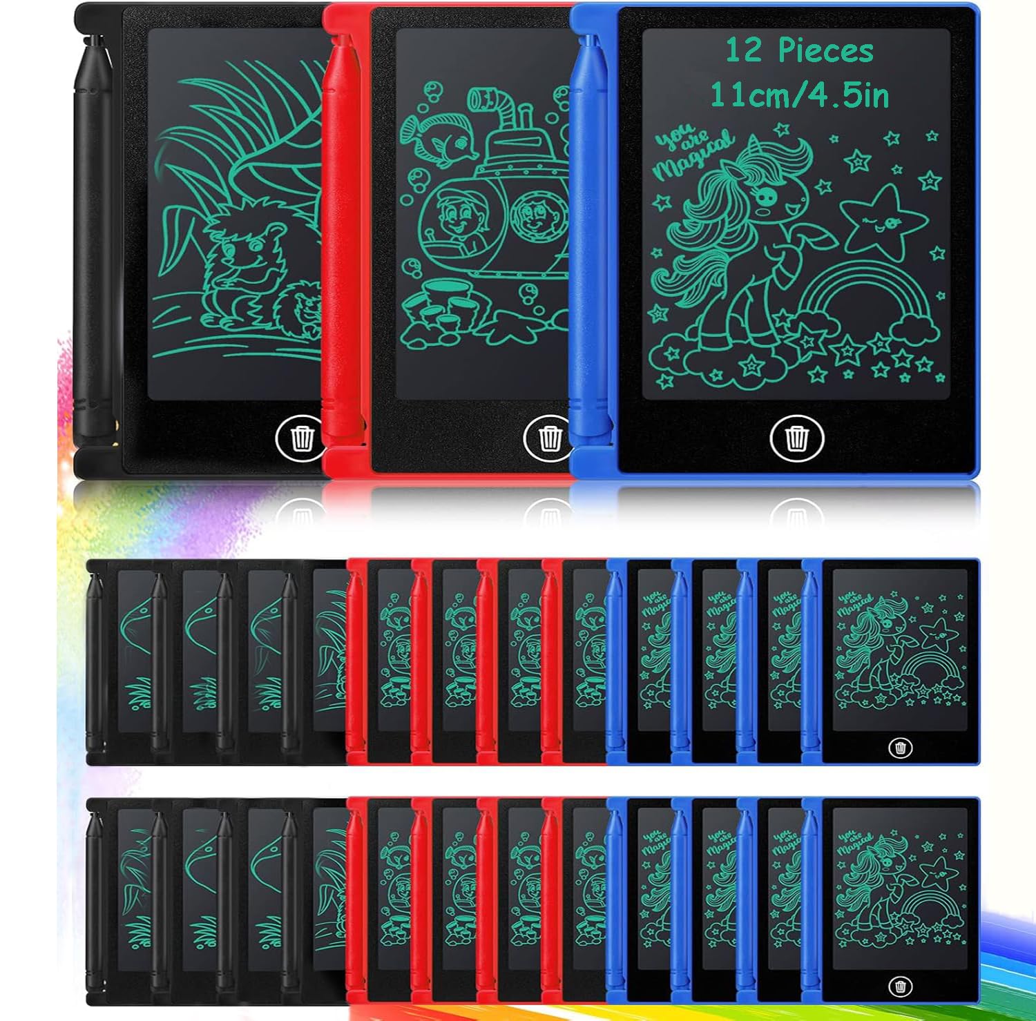 Lcd Schreibtafel Kinder 12Pcs Beschäftigung Autofahrt Mal Tablet Kleinigkeiten Mitgebsel Kindergeburtstag Gastgeschenke Led Maltafel Zaubertafel Reise Gadgets Spielzeug Kleine Geschenke Angebot bei HelloDeals