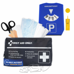 First Aid Only Kfz Verbandtasche DIN 13164 inkl. 5-in-1 Parkscheibe | Auto Verbandskasten als Erste Hilfe Set für HU (StVO-konform) | Notfalltasche für Auto und Motorrad | P-10019 Angebot bei HelloDeals