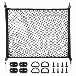 RED WOLF Auto Kofferraumnetz 80x60cm Erstreckt Sich auf 160x110cm, Hochelastisches Universell für Kfz SUV Heck Organizer Kofferraum Netztasche Gepäcknetz mit Befestigungshaken D-Ringe Angebot bei HelloDeals