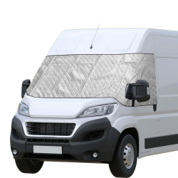 CICMOD Scheibenabdeckung für FIAT Ducato Transporter Frontscheiben Anti Frost Ice Staub Fensterfront Abdeckung Sonnenschutz für Wohnmobil Silber schwarz Angebot bei HelloDeals