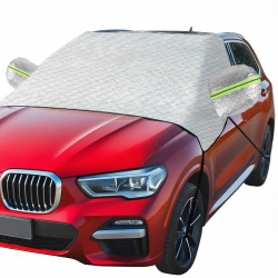 SternSinn Frontscheibenabdeckung Auto, Autoabdeckung Winter, Scheibenabdeckung Auto Faltbar, Schneefest, Frostsicher, Wasserdicht und UV-Beständig für SUV/Auto/LKW, 230x147 cm (Halbe Abdeckung) Halbe Abdeckung (deckt den Rückspiegel ab) Angebot bei HelloDeals