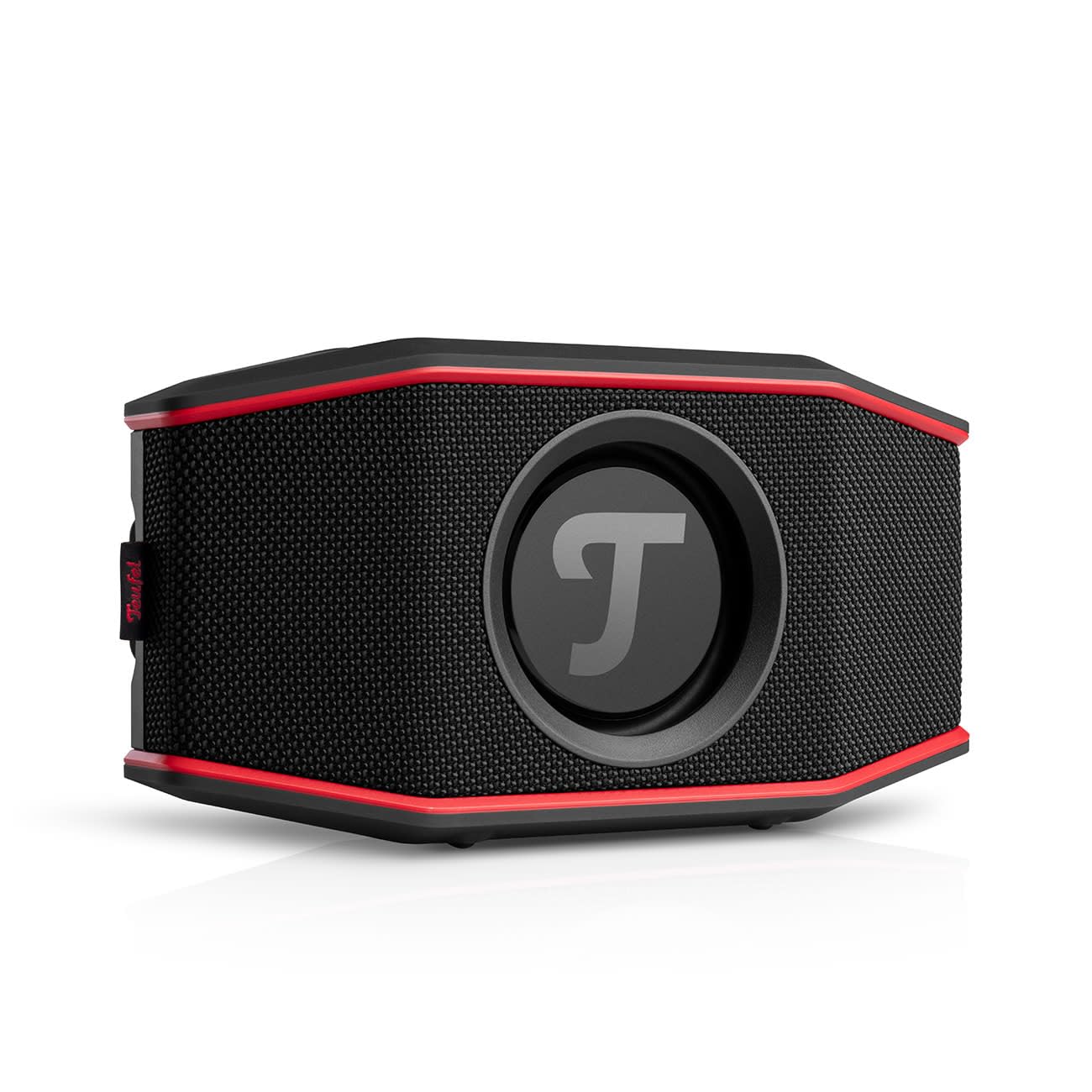 Teufel ROCKSTER GO 2 Bluetooth Speaker - Tragbarer Lautsprecher für draußen, mit Langer Akkulaufzeit (28 h), Wasserdicht IP67, Wireless Musikstreaming, USB Soundcard, Outdoor - schwarz/rot Schwarz-Rot Angebot bei HelloDeals