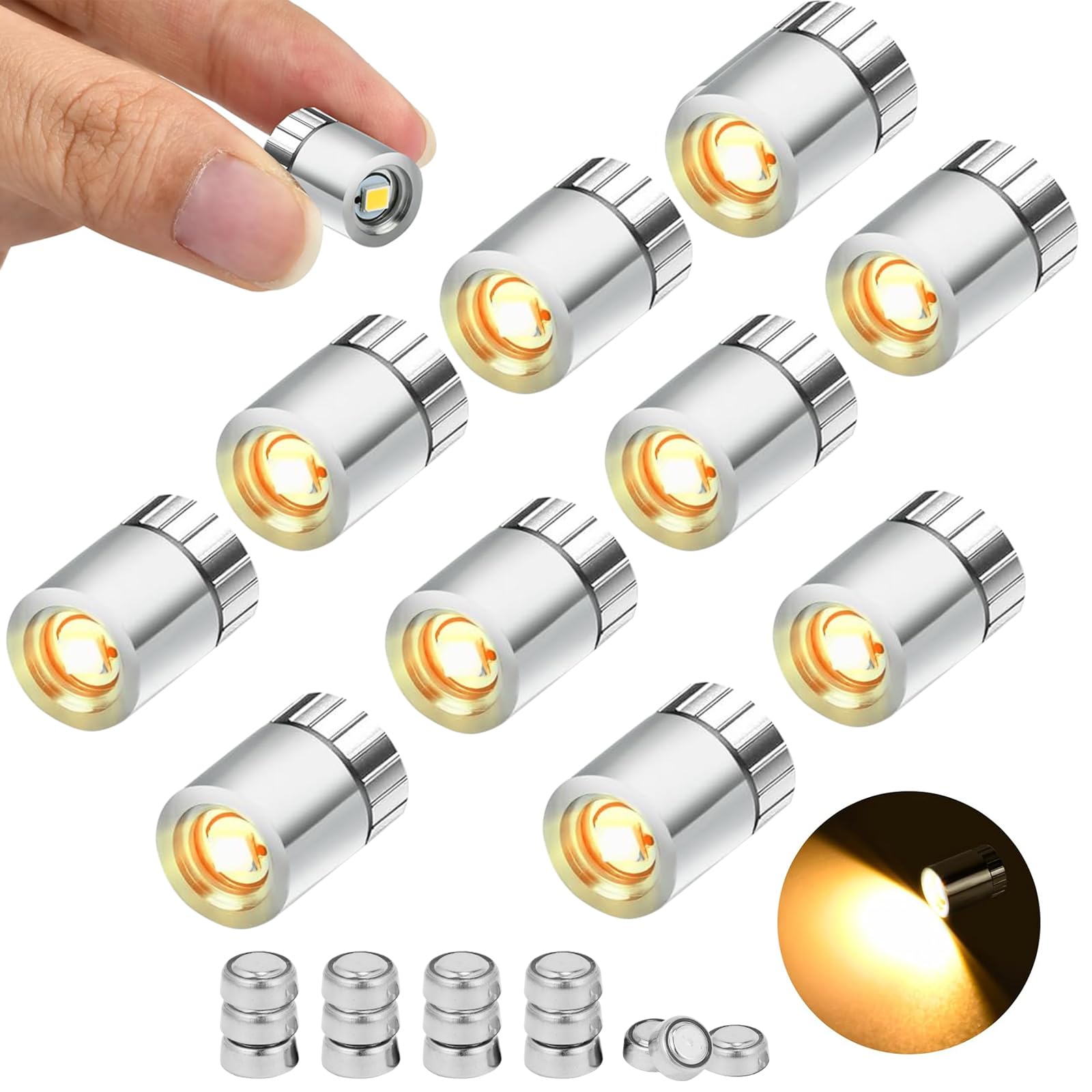 10 Stück Mini LED Lichter für Puppenhäuser, LED Licht Mini mit Batterie, Micro LED Licht zum Basteln, LED Minilichter, Miniatur Lichter für Vitrinen, Spielzeug Bausteine, Puppenhaus Beleuchtung Warmweiß Angebot bei HelloDeals