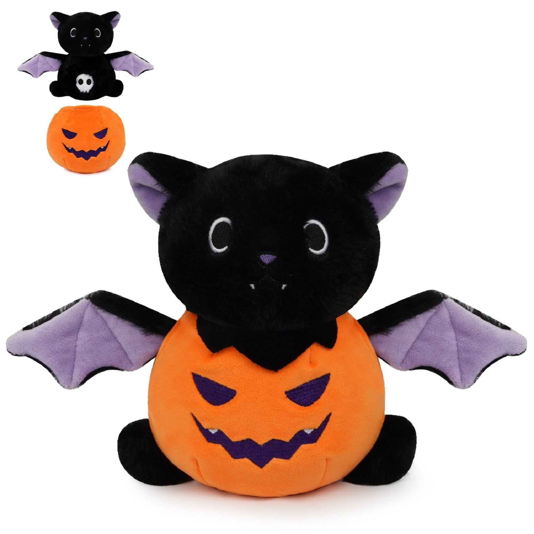 MUFEIRUO Halloween Fledermaus Plüsch,Halloween Fledermaus Plüschtiere,Halloween Kürbis Plüsch,Halloween Kürbis Plüschtier,Geschenk für Halloween Kinder Jungen Mädchen Fledermaus sitzt im Kürbis Angebot bei HelloDeals