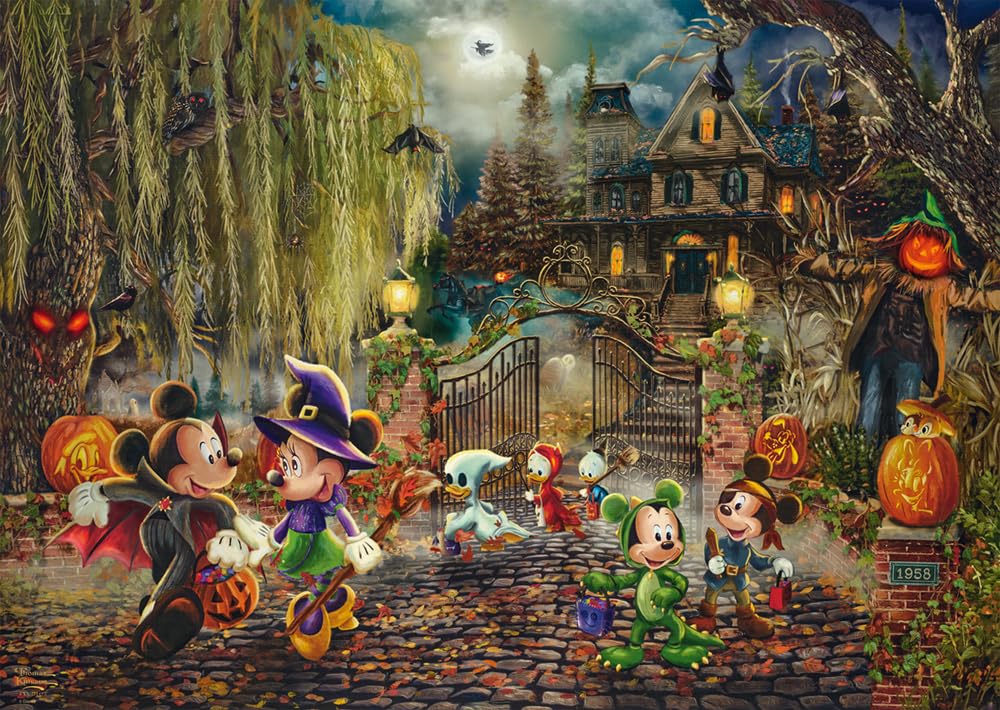 Schmidt Spiele 58033 Thomas Kinkade, Disney, Mickey & Minnie Halloween Fun, 1000 Teile Puzzle normale Größe Angebot bei HelloDeals