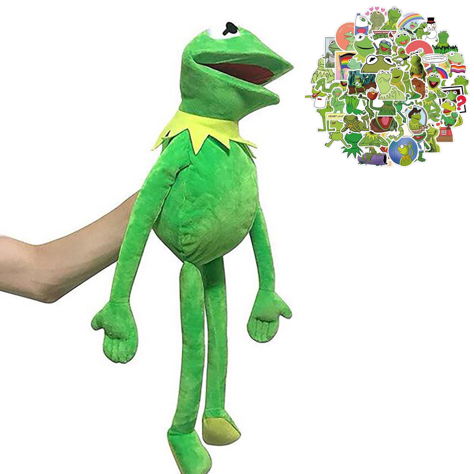 Handpuppe Kermit Der Frosch für Kinder Handpuppen Erwachsene Kermit Puppe Anime Frog Spielzeug mit 50Pcs Aufkleber Angebot bei HelloDeals