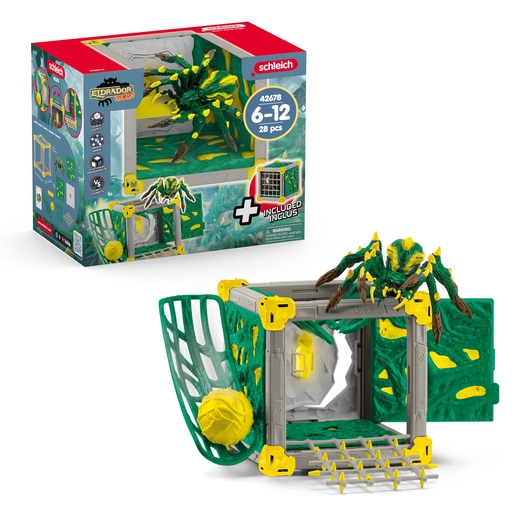 SCHLEICH ELDRADOR Creatures | Battle CAVE Dschungeltarantel 42678 | Set aus ELDRADOR Battle Cave mit Monster, Rollbahn & Kristall | Battle Caves zur Arena stapelbar | Spielzeug ab 7 Jahren | 28 Teile Angebot bei HelloDeals