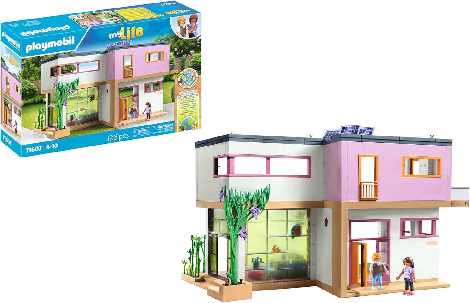 PLAYMOBIL MyLife 71607 Wohnhaus mit Wintergarten, inklusive Zwei Figuren und einem Stickerbogen, zu über 80% aus recycelten und biobasierten Materialien, vielfältiges Spielzeug für Kinder ab 4 Jahren Angebot bei HelloDeals