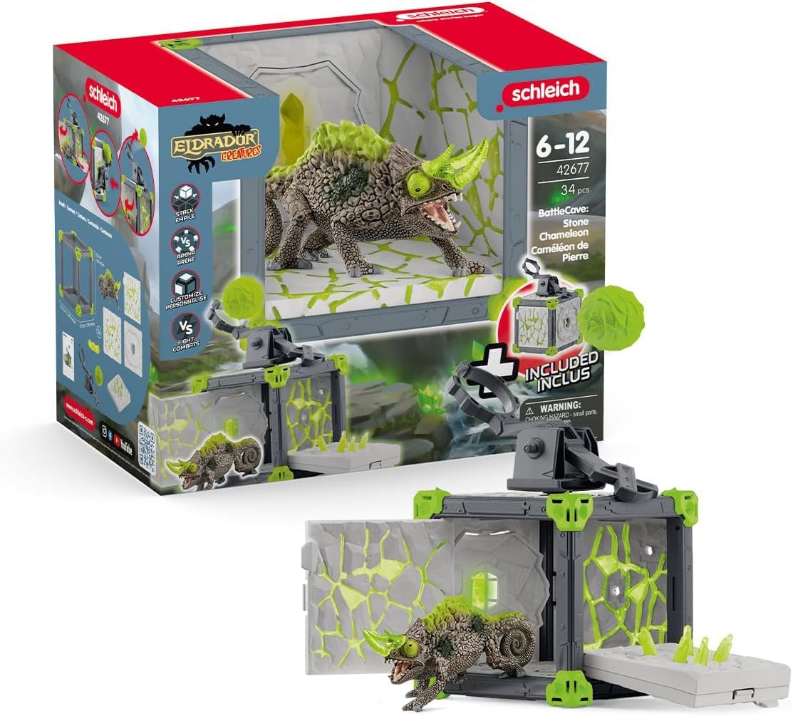SCHLEICH 42677 BattleCave Steinchamäleons, ab 7 Jahren, ELDRADOR Creatures - Spielset, 34 Teile Angebot bei HelloDeals