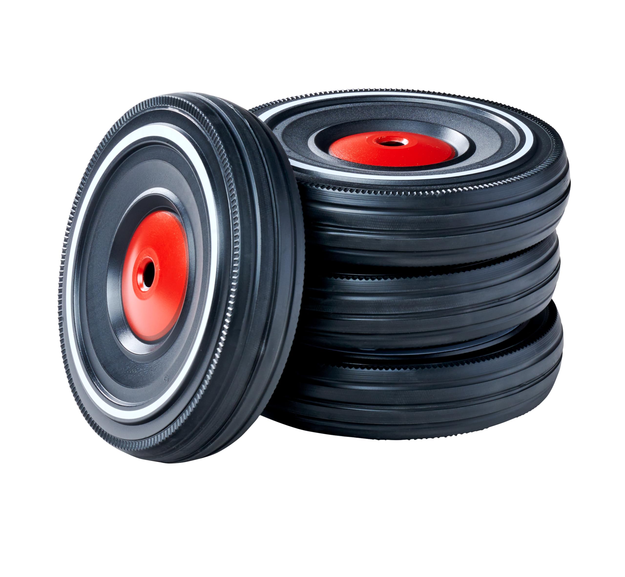 BIG - Bobby Car Whisper Wheels - Flüsterräder für Rutscher Autos, Reifen-Set mit Befestigungsclips und Montageanleitung, für Kinder ab 1 Jahr, Schwarz Angebot bei HelloDeals