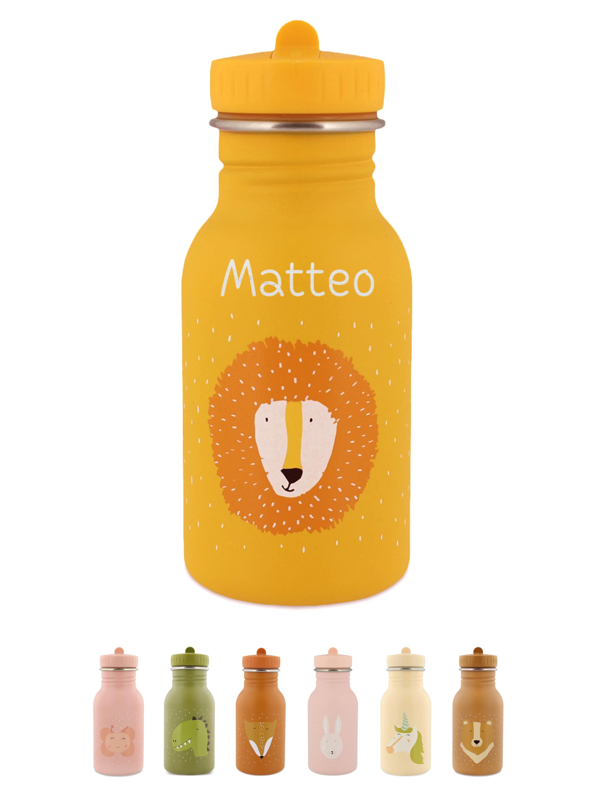 wunderwunsch Trinkflasche personalisiert für Kinder, Flasche personalisiert, Babyflasche, Kinder Flasche, Trixie Trinkflaschen mit individuellem Namen (Löwe, 350ml) 350 ml Löwe Angebot bei HelloDeals