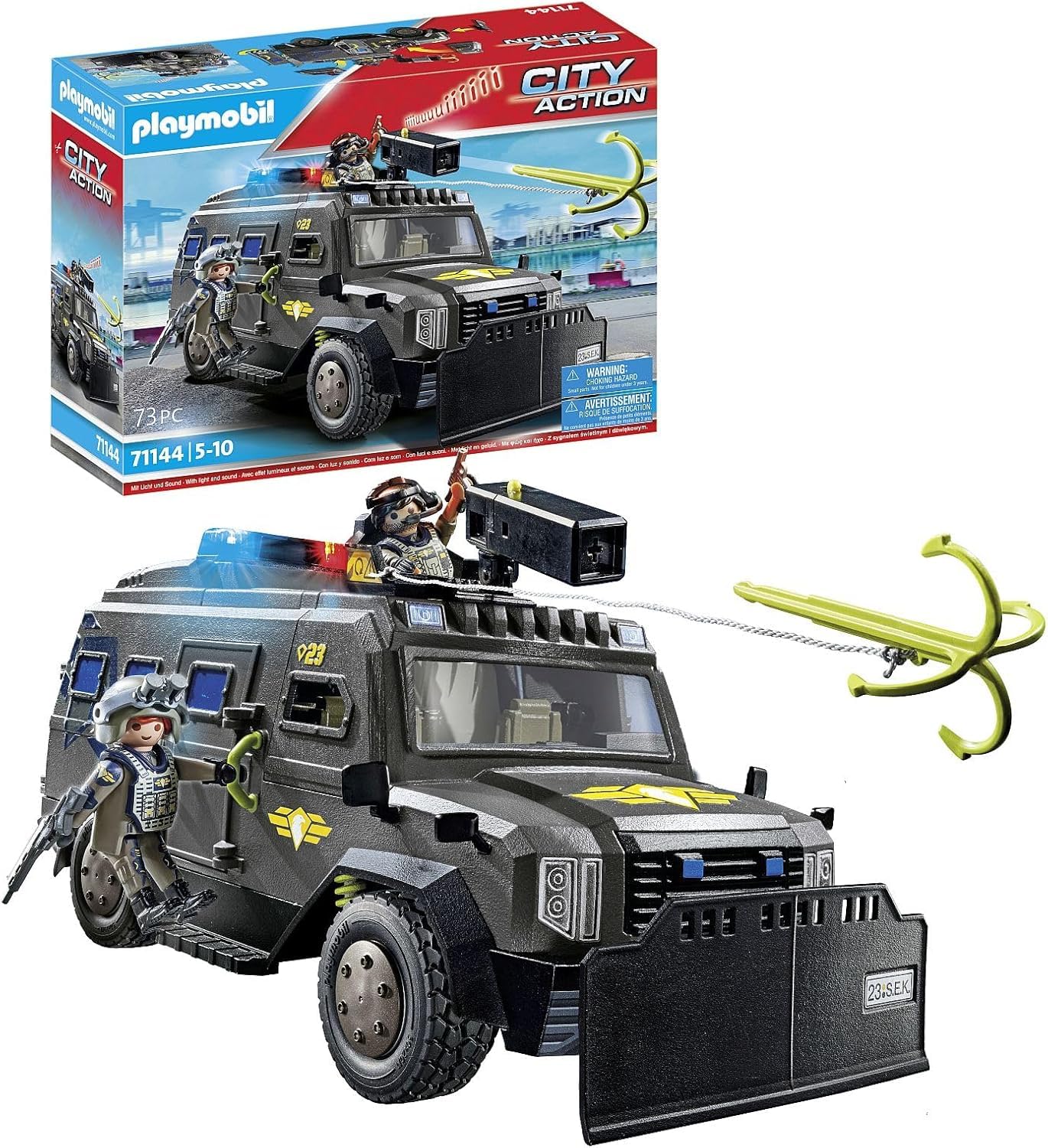 PLAYMOBIL | City Action |SWAT-Geländefahrzeug | mit Licht und Sound | Spielzeug für Kinder ab 5 Jahren | 71144 Angebot bei HelloDeals