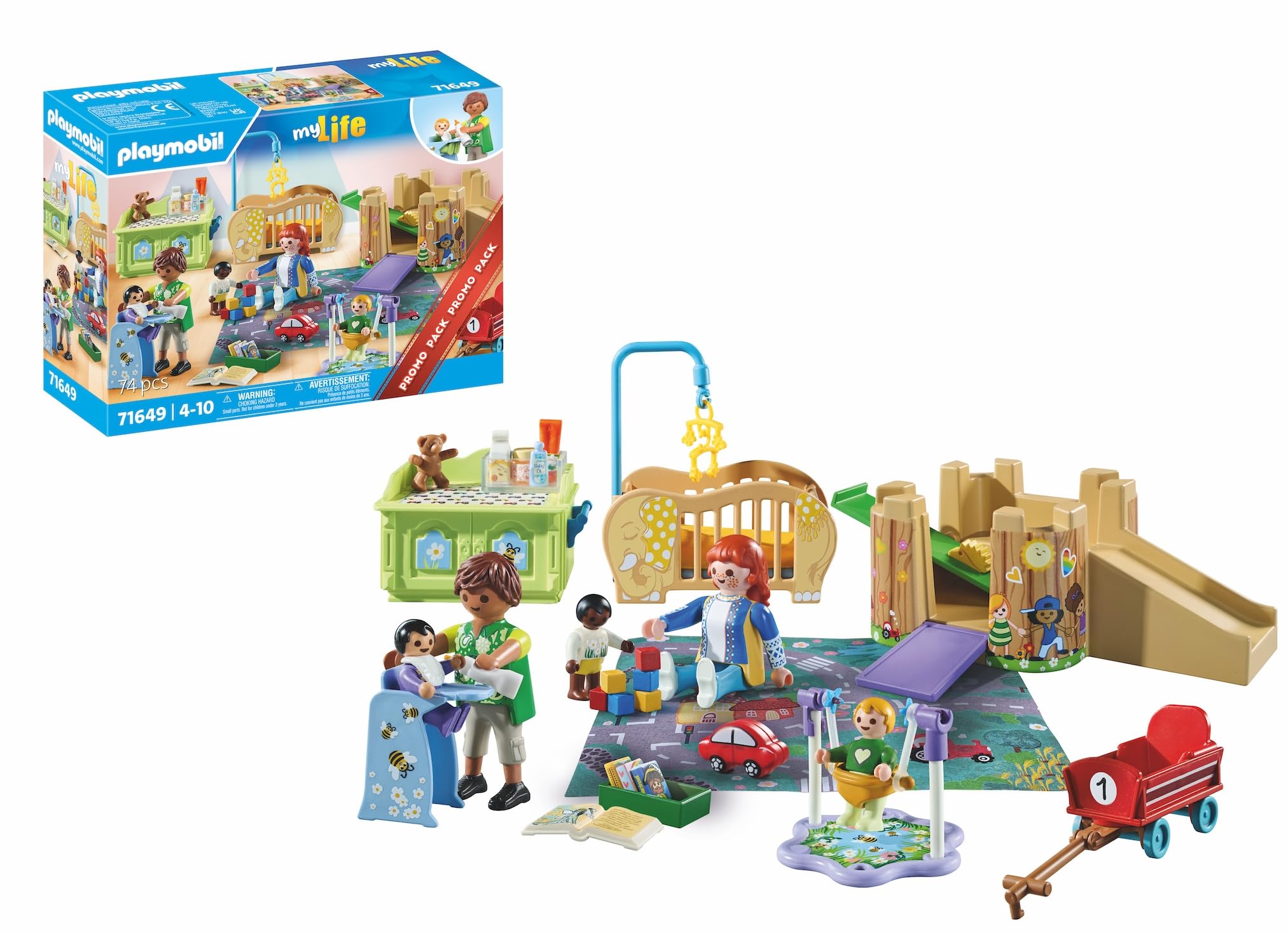 PLAYMOBIL MyLife Promo Pack 71649 Krabbelgruppe, inklusive fünf Figuren, Spielturm, Rutsche und vielen niedlichen Accessoires, detailreiches Spielzeug für Kinder ab 4 Jahren Angebot bei HelloDeals