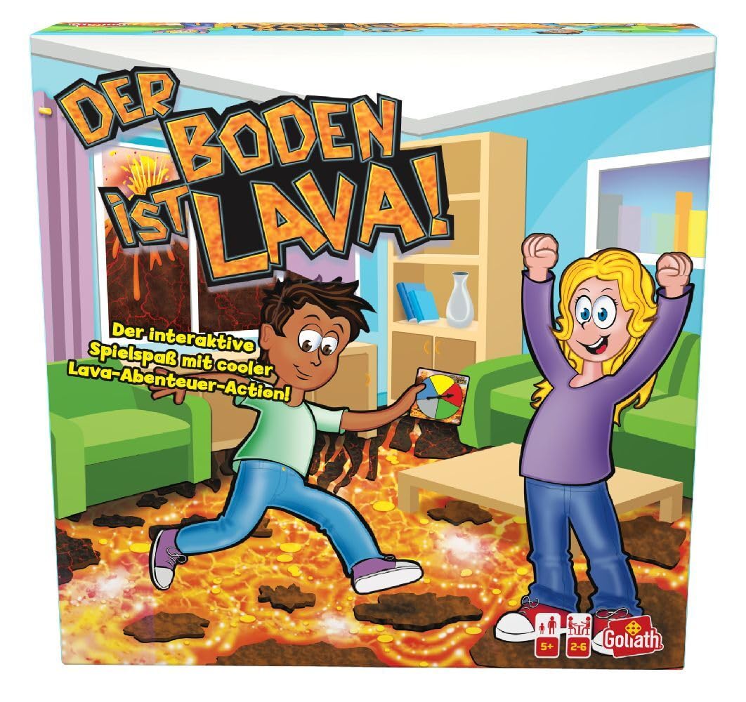 Goliath Der Boden ist Lava, Brettspiel und Partyspiel für Drinnen und Draußen! Für die ganze Familie ab 5 Jahren, Gesellschaftsspiel für 2 bis 6 Spieler, Erlebe den Nervenkitzel von Das TV- Single Angebot bei HelloDeals