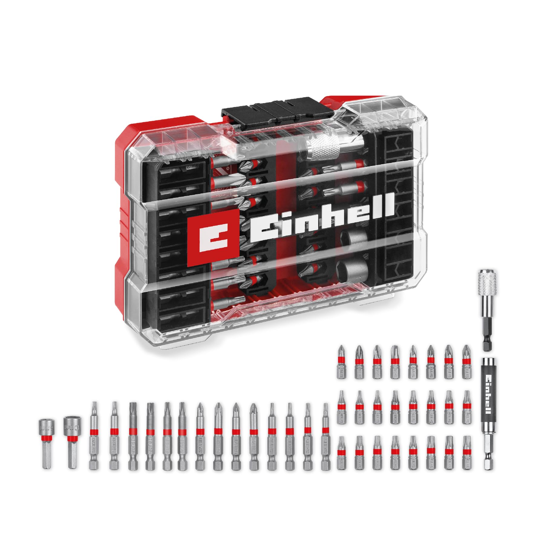 Original Einhell M-CASE 42-tlg. Bit-Set (25-mm-Bits, 50-mm-Bits, Magnethalter, Steckschlüssel, Schnellwechselbithalter inkl. Aufbewahrungsbox) 42-teilige Bit-Set 25 mm + 50 mm Angebot bei HelloDeals