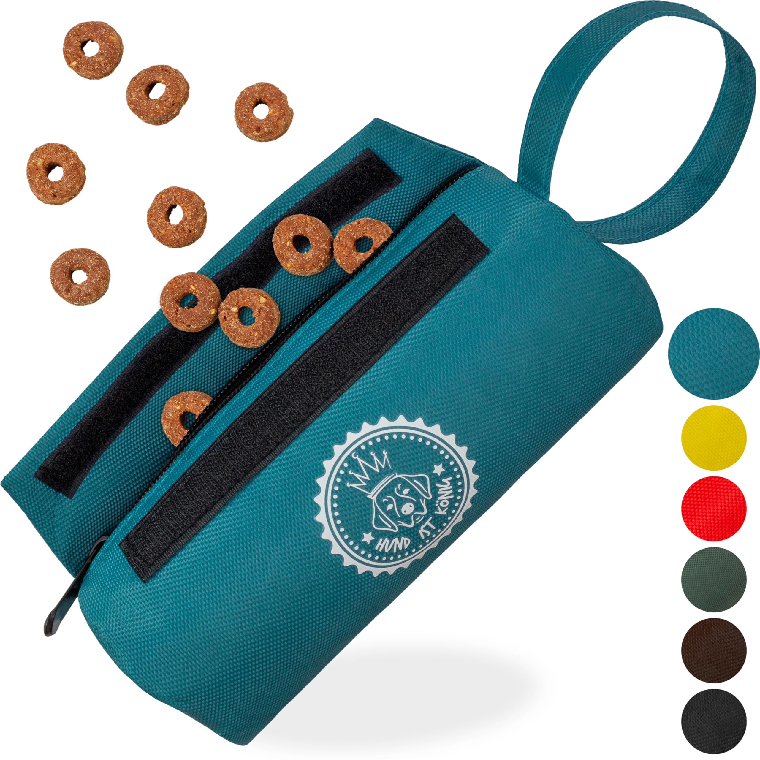 HUND IST KÖNIG Futterdummy für Hunde - Apportierbeutel für alle Hunderassen - Futterbeutel - Perfekt für Dummy Hundetraining + Trainings-eBook Petrolblau Angebot bei HelloDeals