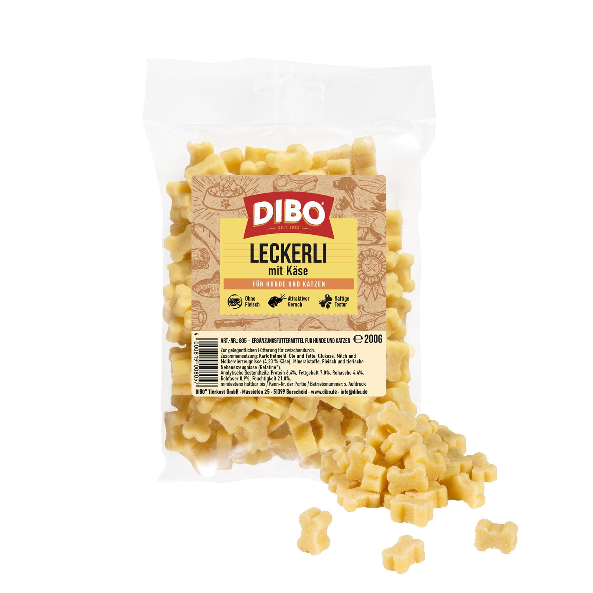 DIBO Leckerli mit Käse, 200g Beutel - Hundesnack klein und praktisch Training Hundeleckerlies, gesund und lecker, Belohnung für Hund und Katze 200 g (1er Pack) Angebot bei HelloDeals