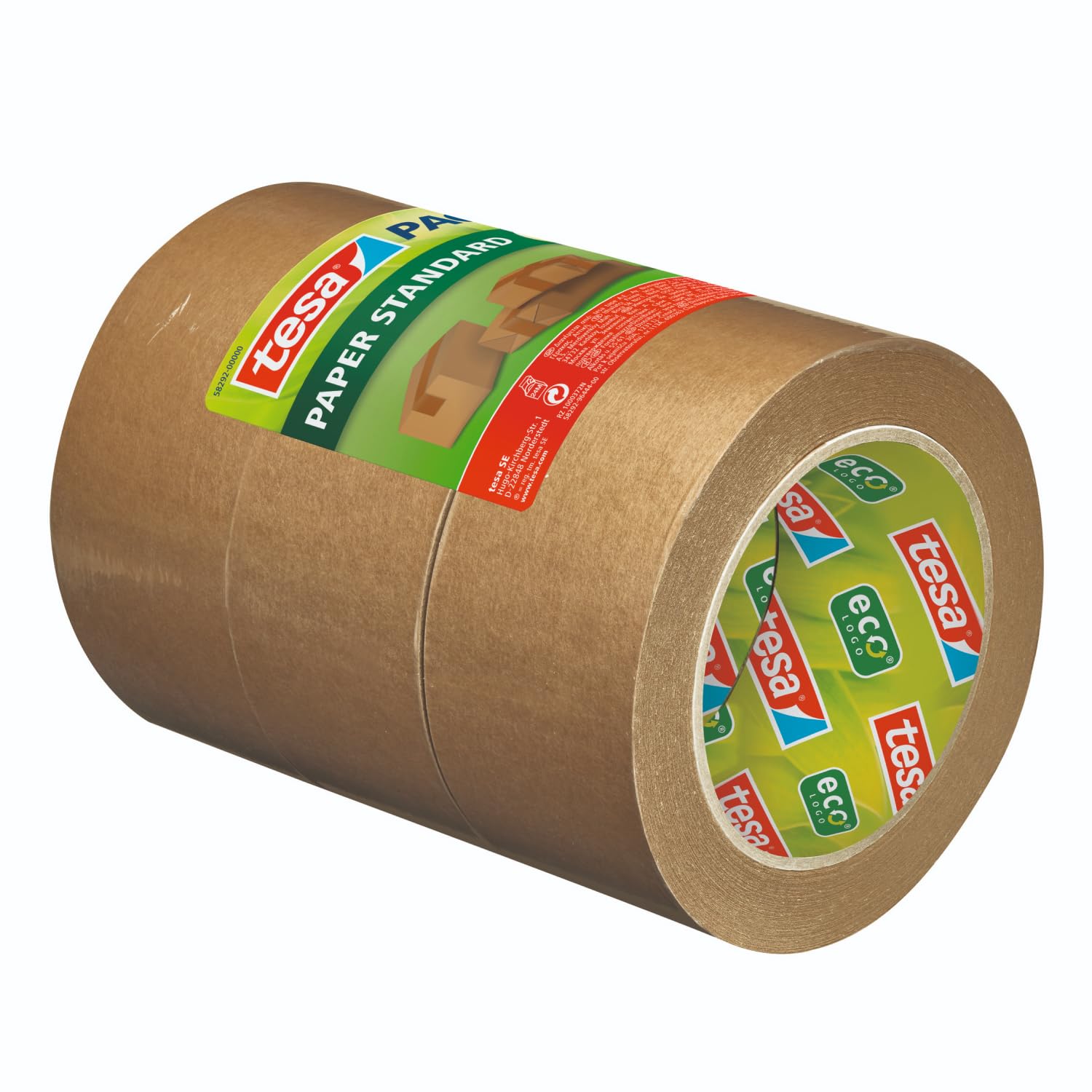 tesa Papier Standard - Umweltschonendes Paketband aus Papier, 56% biobasiertes Material - Effizient und recyclingfreundlich - Braun - 3x 50 m x 50 mm 3x 50m x 50mm Single Angebot bei HelloDeals