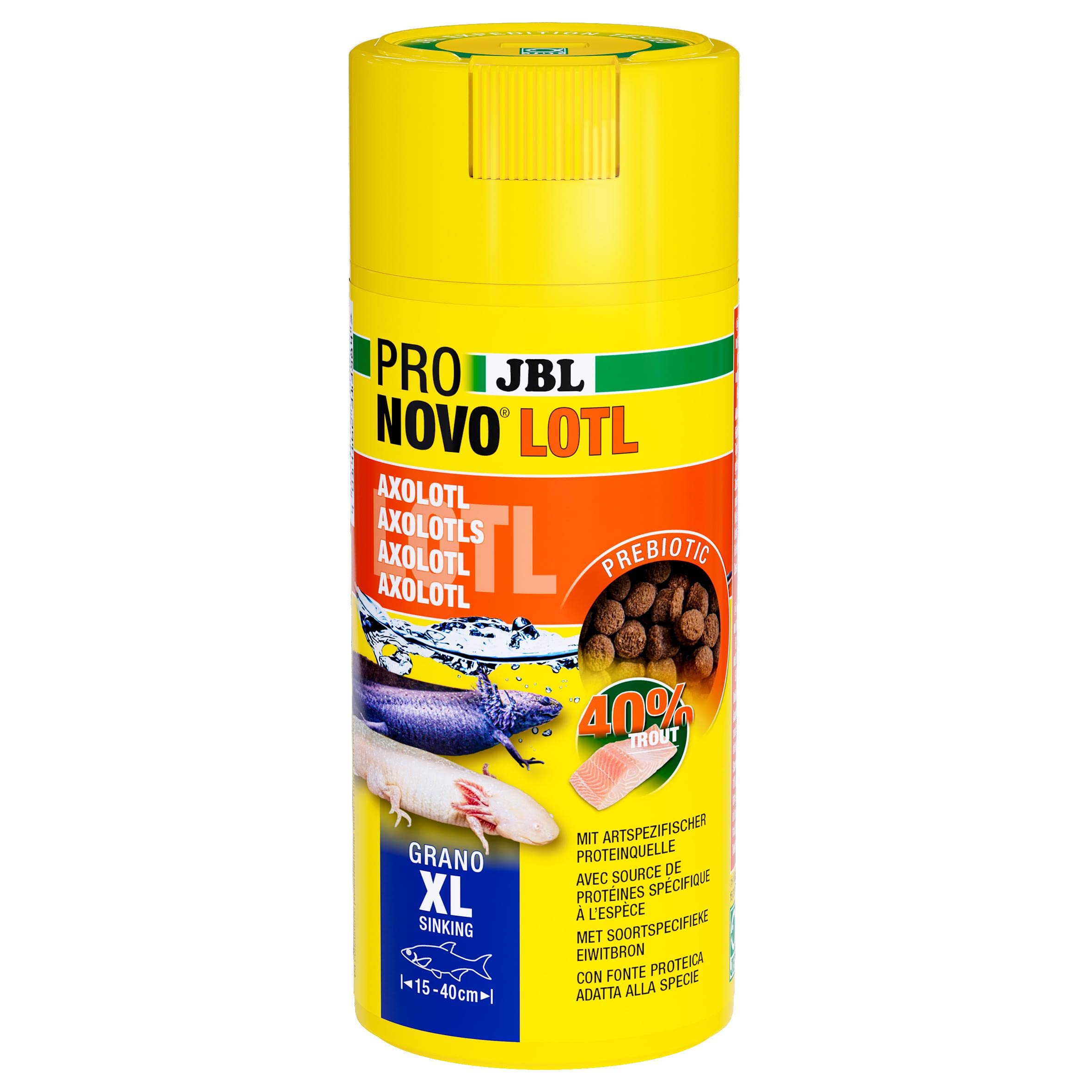 JBL PRONOVO LOTL GRANO, Hauptfutter für Axolotl von 15-25 cm, Fischfutter-Granulat, Größe XL, 250 ml 150 g (1er Pack) Angebot bei HelloDeals
