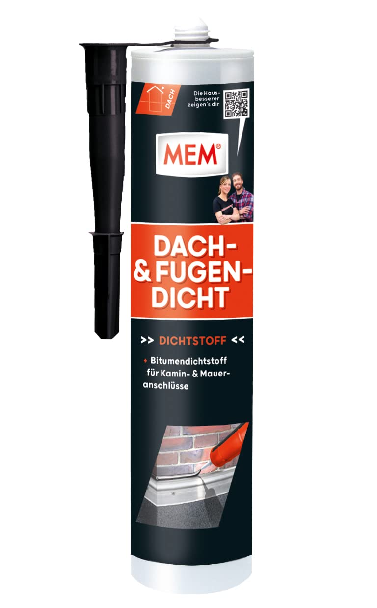 MEM Dach- und Fugendicht, Lösemittelfreie Bitumenmasse, Sehr gute Haftung auf vielen Untergründen, Schwarz, 300 g 300 g Single Angebot bei HelloDeals