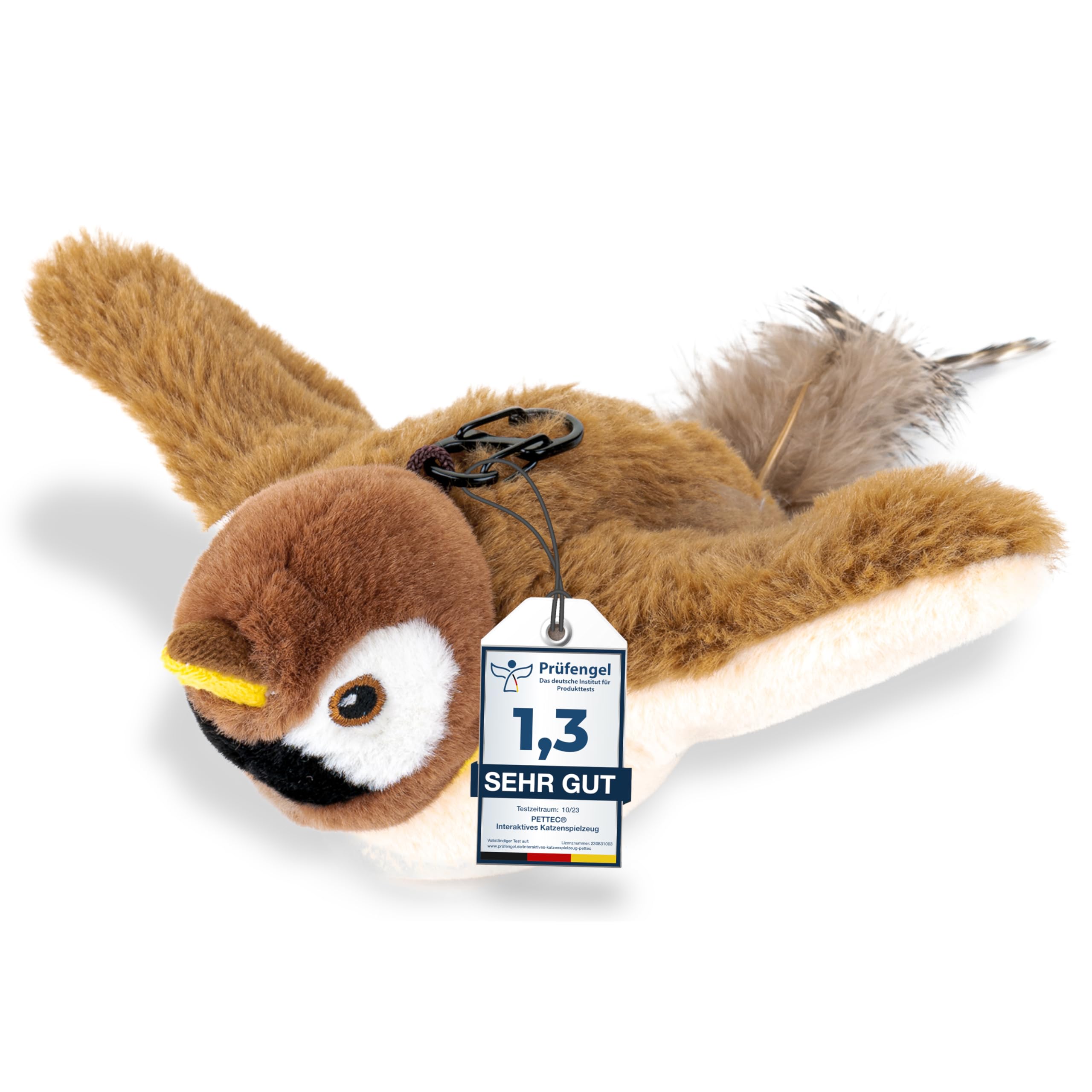 PetTec® Interaktives Katzenspielzeug Elektrisch [DAS ORIGINAL] Selbstbeschäftigung - Katzenspielzeug Vogel beweglich mit Katzenminze Interactive Cat Toy Automatische Katzen Spielsachen Vogel (mit Zwitscher Ton) Angebot bei HelloDeals