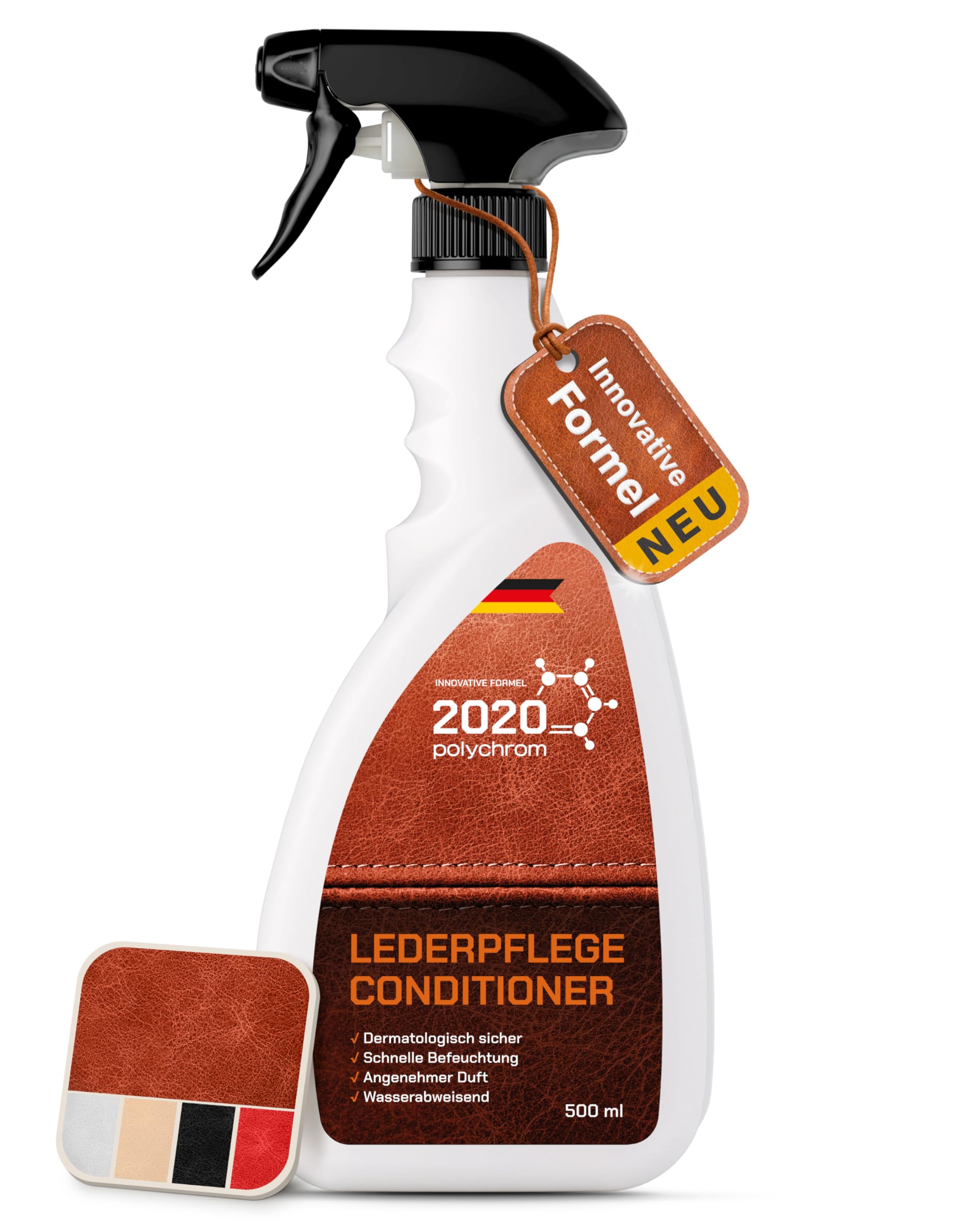 2020 Polychrom Lederpflege für Möbel, Ledercouch, Taschen, Jacken & Sättel – 500ml, Hautfreundlich, Sichere Anwendung, Angenehmer Duft Angebot bei HelloDeals