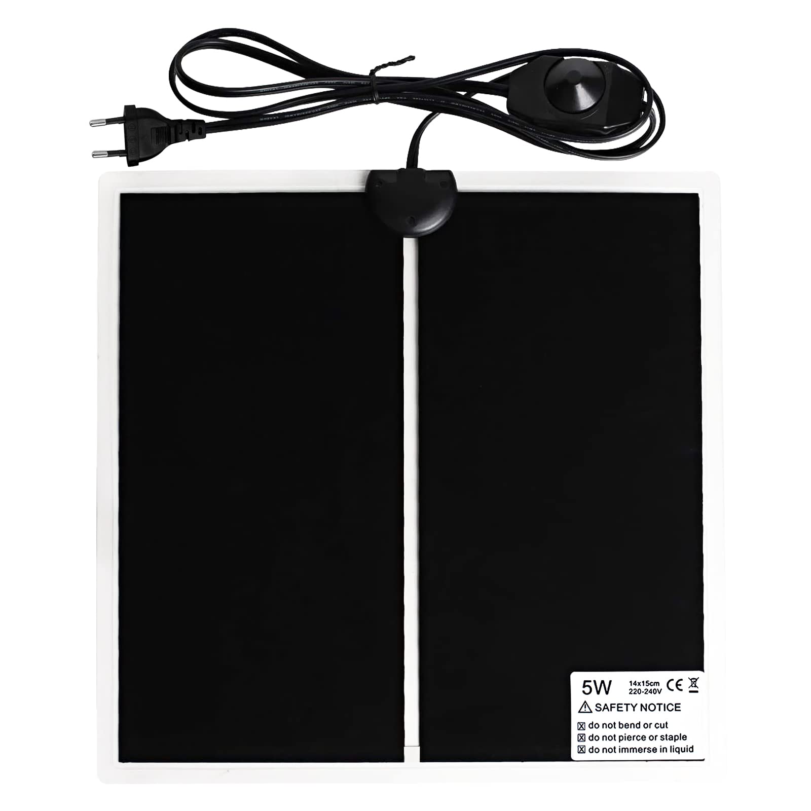 Geoyien Heizmatte Terrarium, Terrarium heizmatte 15 X 14CM, Reptilien Heizmatte, wasserdicht feuchtigkeitsbeständig, einstellbare Temperatur (0-35 Grad) Europäischer Stecker (5W, 220V-240V) 15x14CM Angebot bei HelloDeals