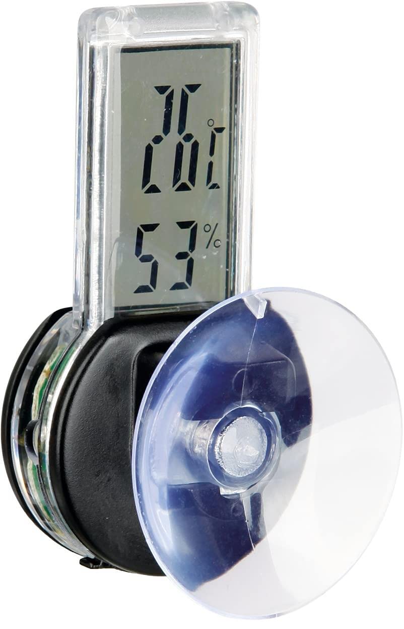 TRIXIE batteriebetriebener Temperatur-/Luftfeuchtigkeitsmesser für Terrarien "Digital-Thermo-/Hygrometer, mit Saugnapf, 3 × 6 cm"- 76115 Single Angebot bei HelloDeals