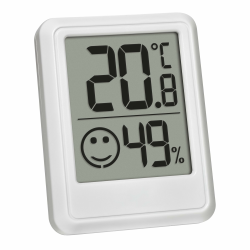 TFA Dostmann Digitales Mini Luftfeuchtigkeitsmesser Innen, 30.5060.02, Raumthermometer, Hygrometer, Feuchtigkeit und Temperatur messen, zur Raumklimakontrolle, inkl Batterie, weiß Angebot bei HelloDeals