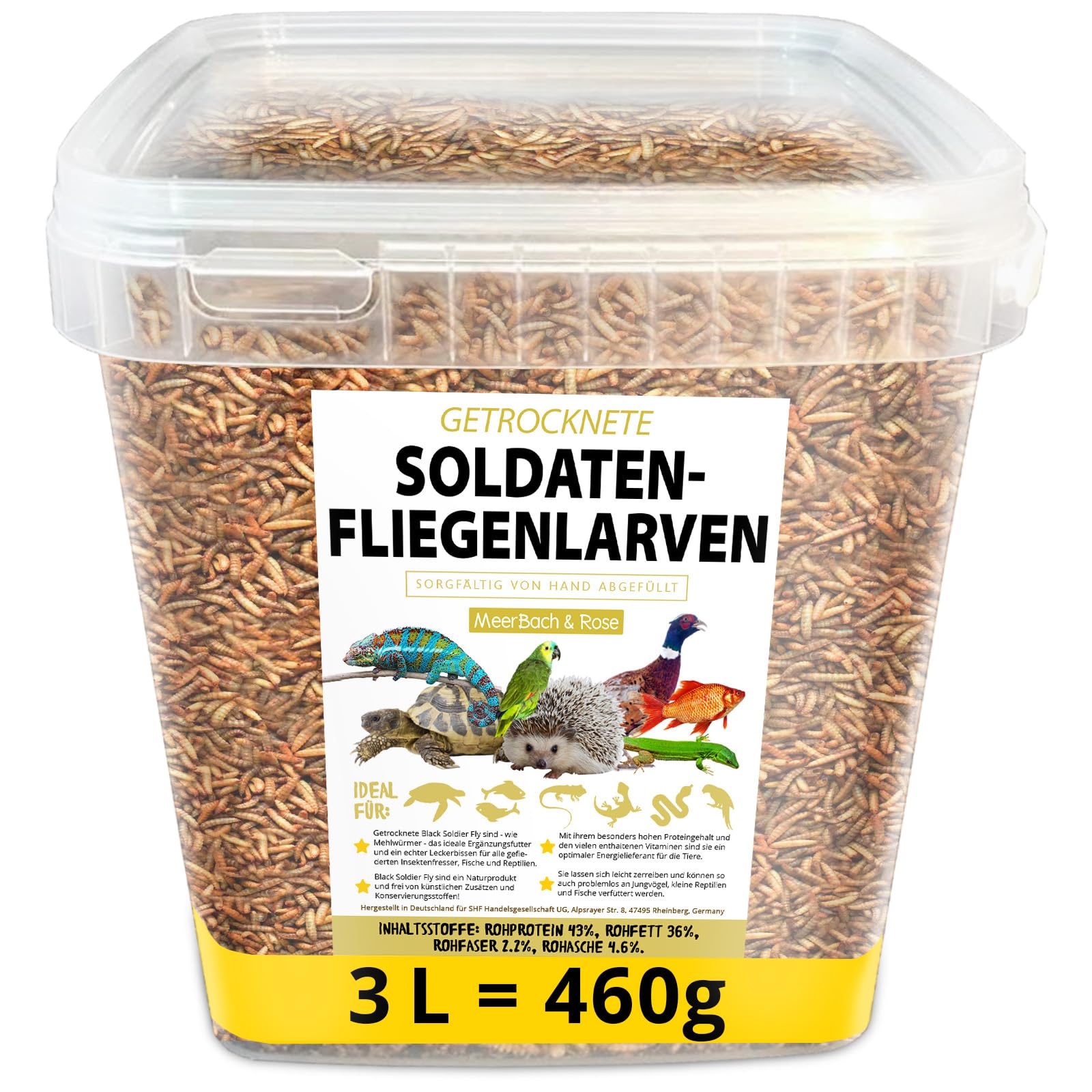 Soldatenfliegenlarven getrocknet 460g (entspricht 3 Litern), Black Soldier Flys, Vogelfutter, Igelfutter mit Insekten, Fischfutter, proteinreicher Snack für Reptilien und Schildkröten Angebot bei HelloDeals