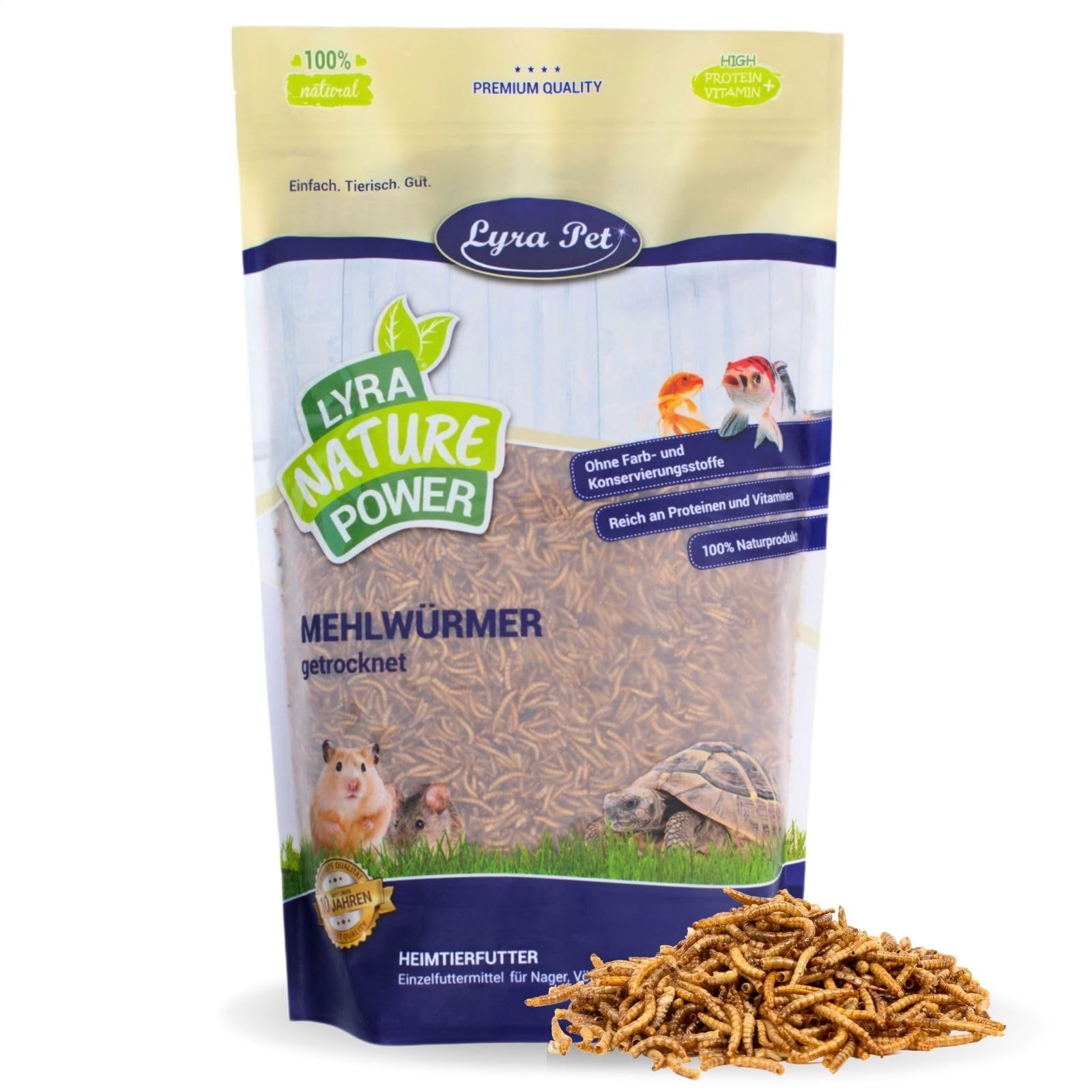 Lyra Pet® | 10 kg Mehlwürmer getrocknet | Proteinreiches Vogelfutter | Für Wildvögel, Nager, Reptilien & Fische | Nahrhaftes Futter | Energiespender für Insektenfresser | Vitamine & Mineralstoffe Angebot bei HelloDeals