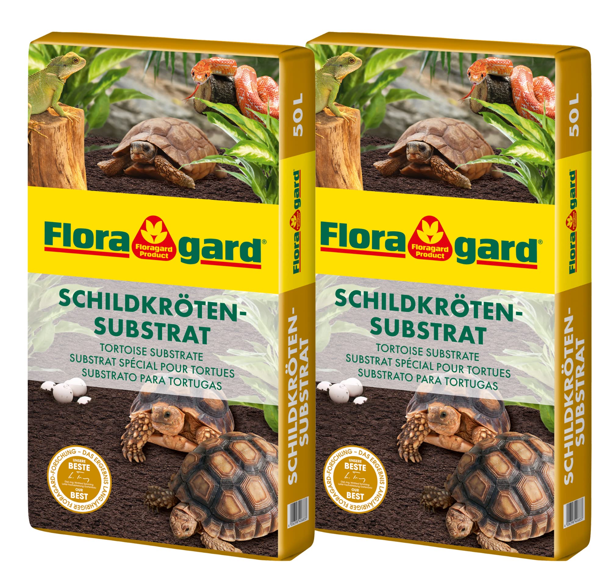 Floragard Schildkrötensubstrat 2x50l - natürliche Einstreu ohne Dünger - für Landschildkröten u. andere Reptilien - für Frühbeet, Überwinterung und für Terrarien - 100l 100 L Angebot bei HelloDeals