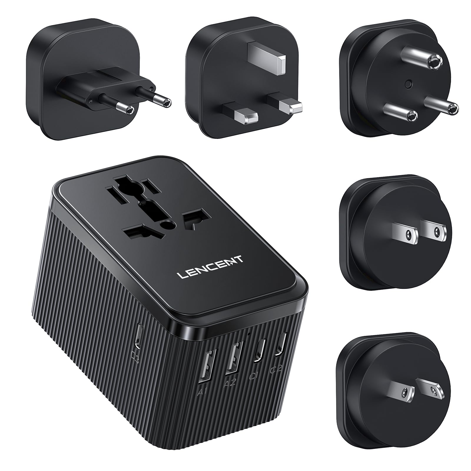 LENCENT Reiseadapter Weltweit, 30W Universal Reisestecker Adapter mit 3 USB C und 2 USB A, Internationaler Steckdosenadapter für USA England Japan Malediven Sri Lanka Australien (Typ A/C/D/G/I) Angebot bei HelloDeals