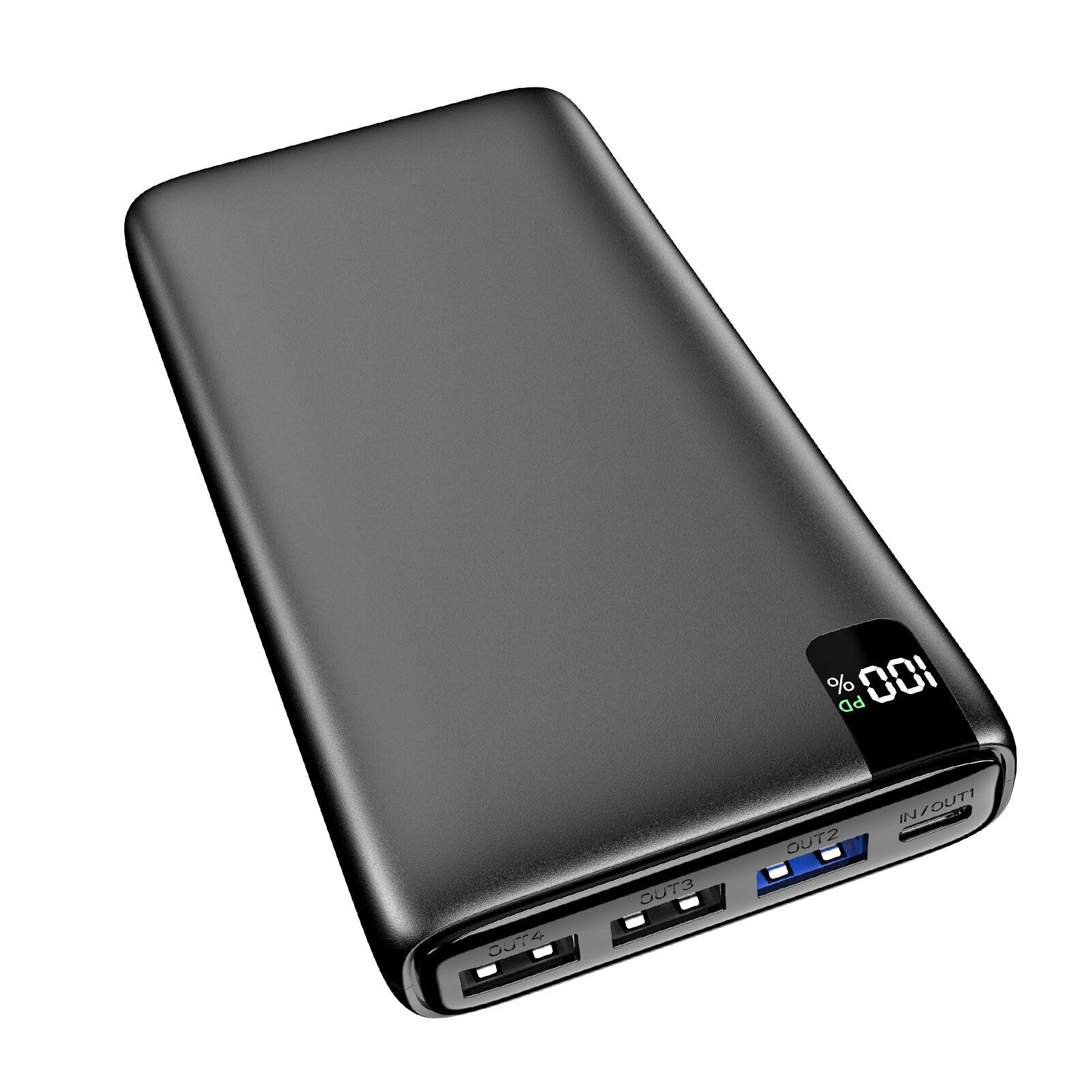 Fandealo-Powerbank-26800mAh-Externe-Handyakkus - 22.5W Schnellladung Power Bank mit USB-C Input & Output, Akkupack Tragbares Ladegerät mit LED Display für Smartphone, Tablet Schwarz Angebot bei HelloDeals