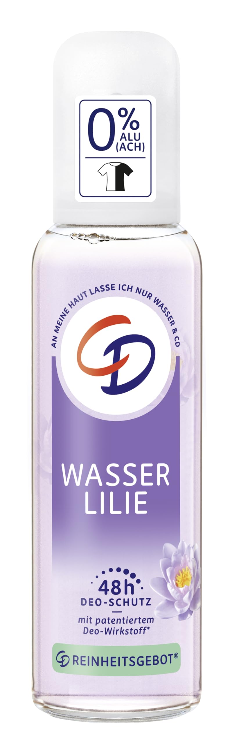 CD Deo Zerstäuber 'Wasserlilie', 75 ml, Deodorant ohne Aluminiumsalze, 24 h langanhaltender Schutz, für empfindliche Haut geeignet, vegane Körperpflege CD Deo Zerstäuber Wasserlilie 75ml Angebot bei HelloDeals