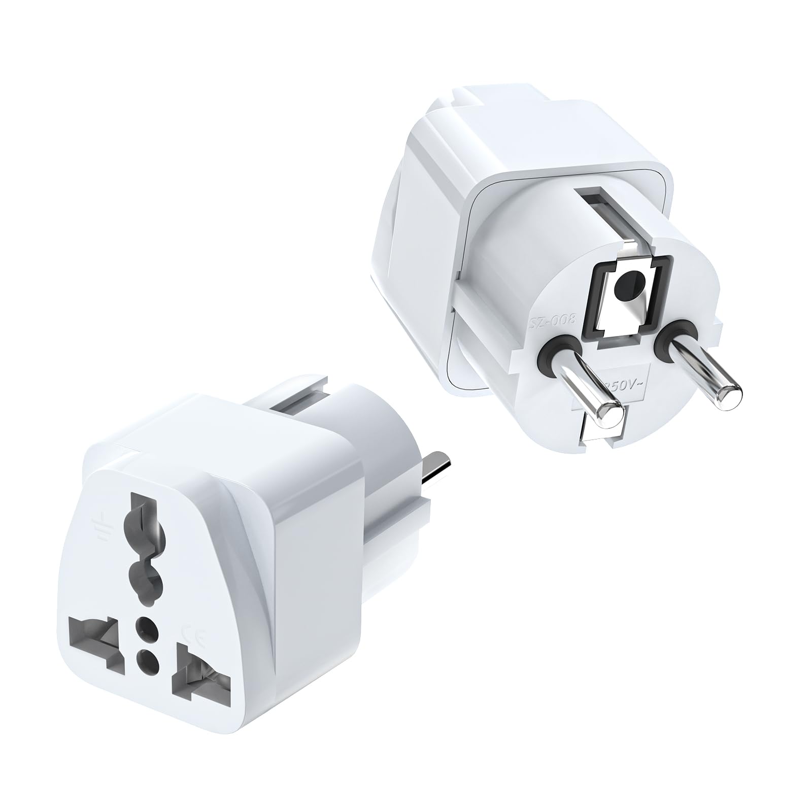 VIEVRE 2 Stück Reiseadapter, Universal Adapter, Adapter China Deutschlandstecker, Universal EU Steckdose für USA UK Thailand Schweiz China Italien etc 2 Weiß Angebot bei HelloDeals