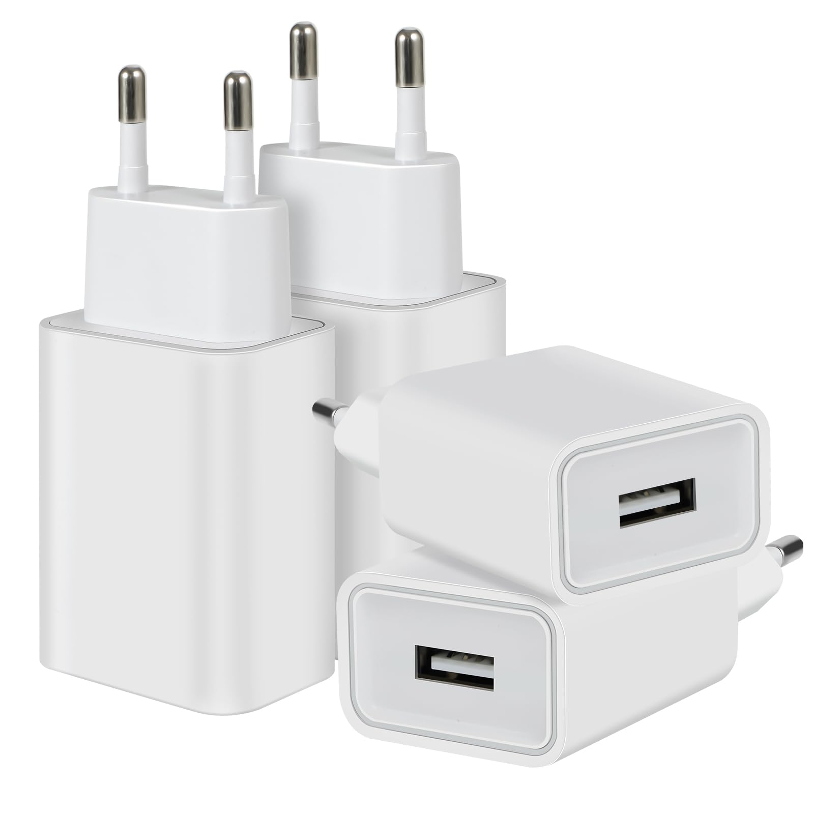 4 Pack 12W Ladegerät USB Netzteil Stecker Adapter, 2.4A/5V Ladestecker USB Netzstecker Steckdose Kompatibel mit iPhone Samsung Huawei Xiaomi Oppo Angebot bei HelloDeals