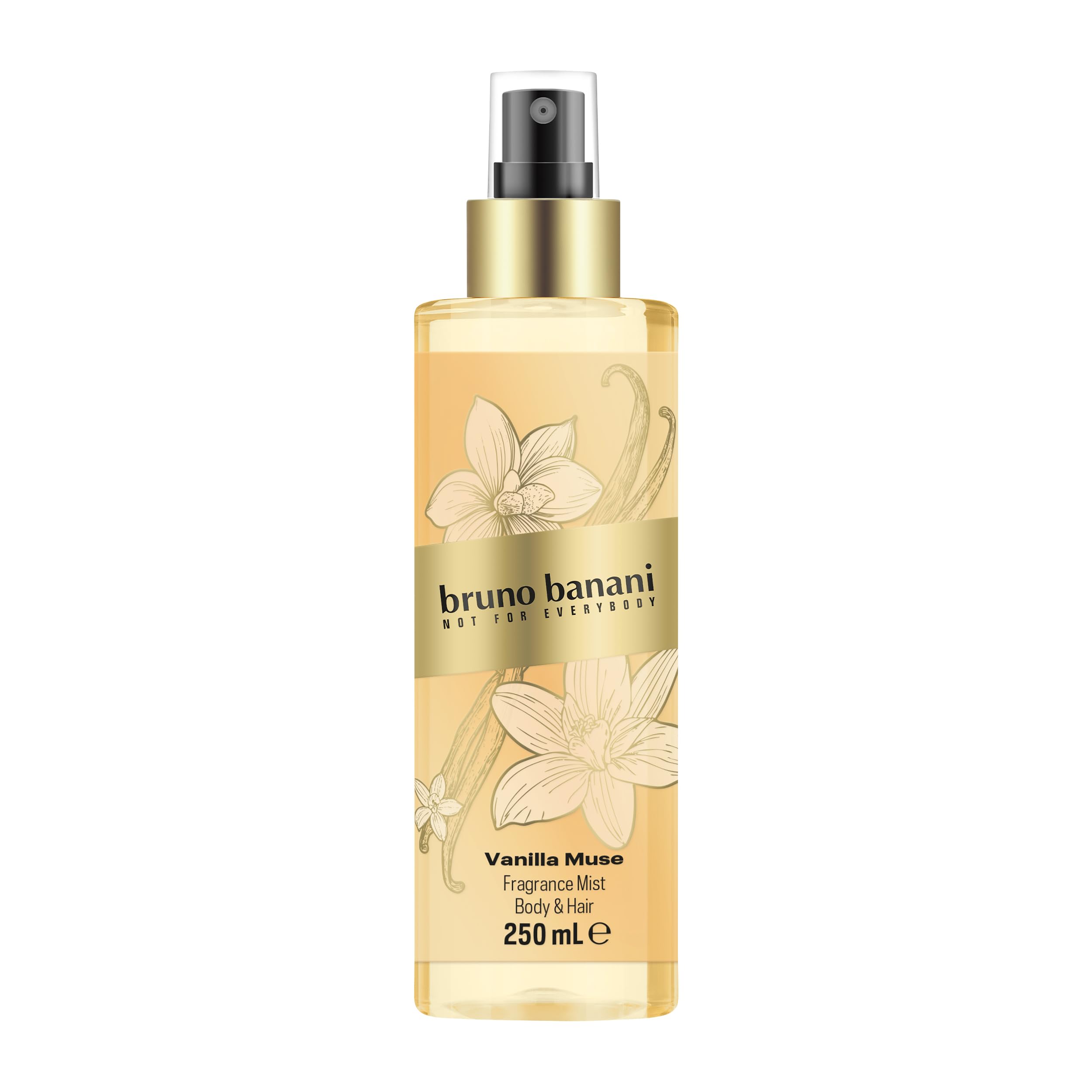 bruno banani Vanilla Muse Body & Hair Splash für Sie, fruchtiger Amber-Duft mit weißen Blüten, Pfirsich und Vanille, intensiv, langanhaltend und verführerisch feminin, 250 ml 250 ml (1er Pack) Body & Hair Mist Angebot bei HelloDeals