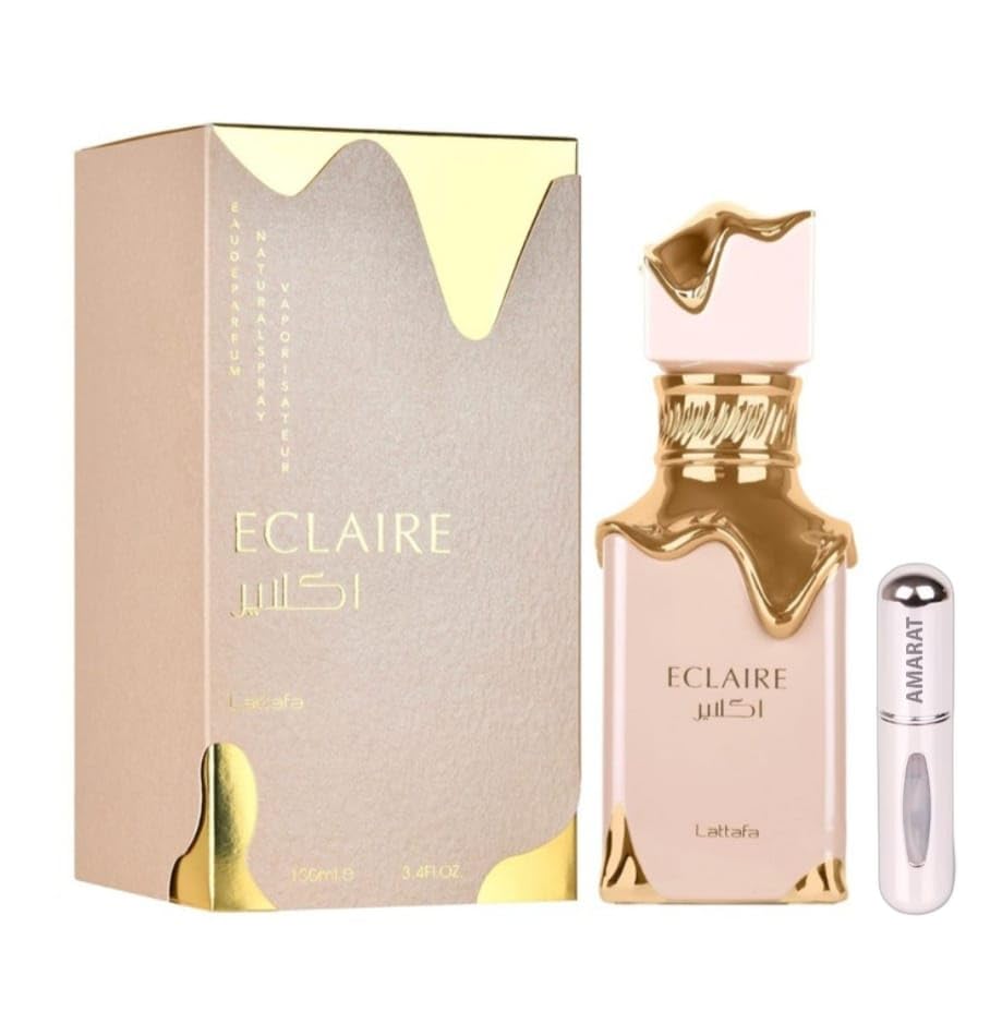 Eclaire Eau da Parfum, 100 ml, arabisches Parfüm für Damen, lange Haltbarkeit, Import aus Dubai, inklusive nachfüllbarem Zerstäuber, 5 ml, blumiger und süßer Duft (Eclaire) Angebot bei HelloDeals