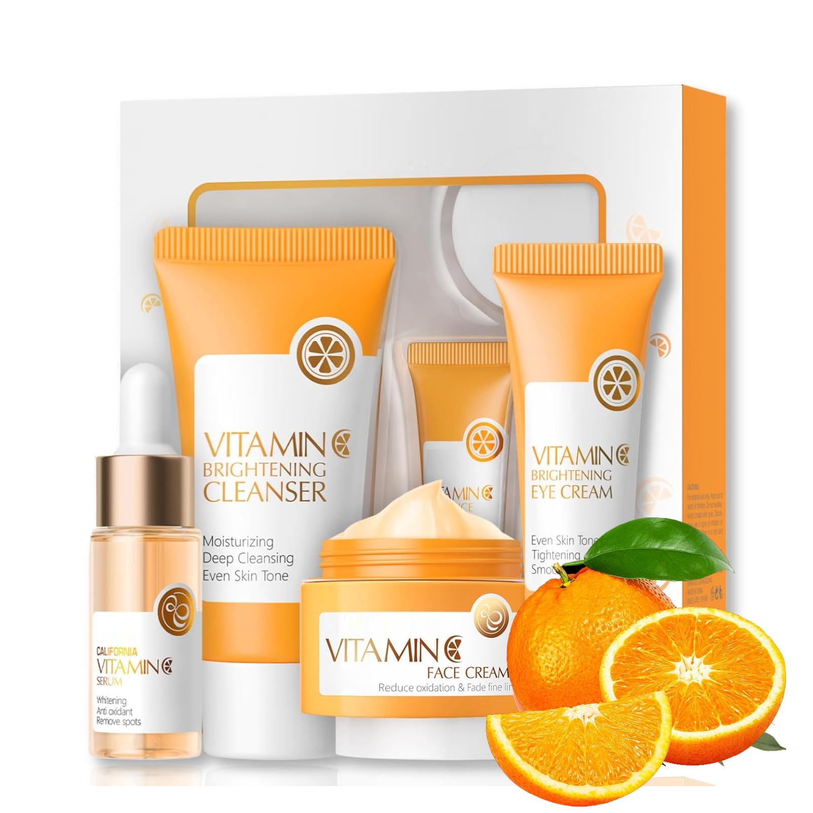 Vitamin C Travel Skincare Set Teenager-Mädchen und Frauen, Anti-Aging Hautpflege Set, 4-tlg Reisegröße Geschenksets Gesichtspflege Routine Set mit Reiniger Serum Gesichtscreme Augencreme (Set B) Angebot bei HelloDeals