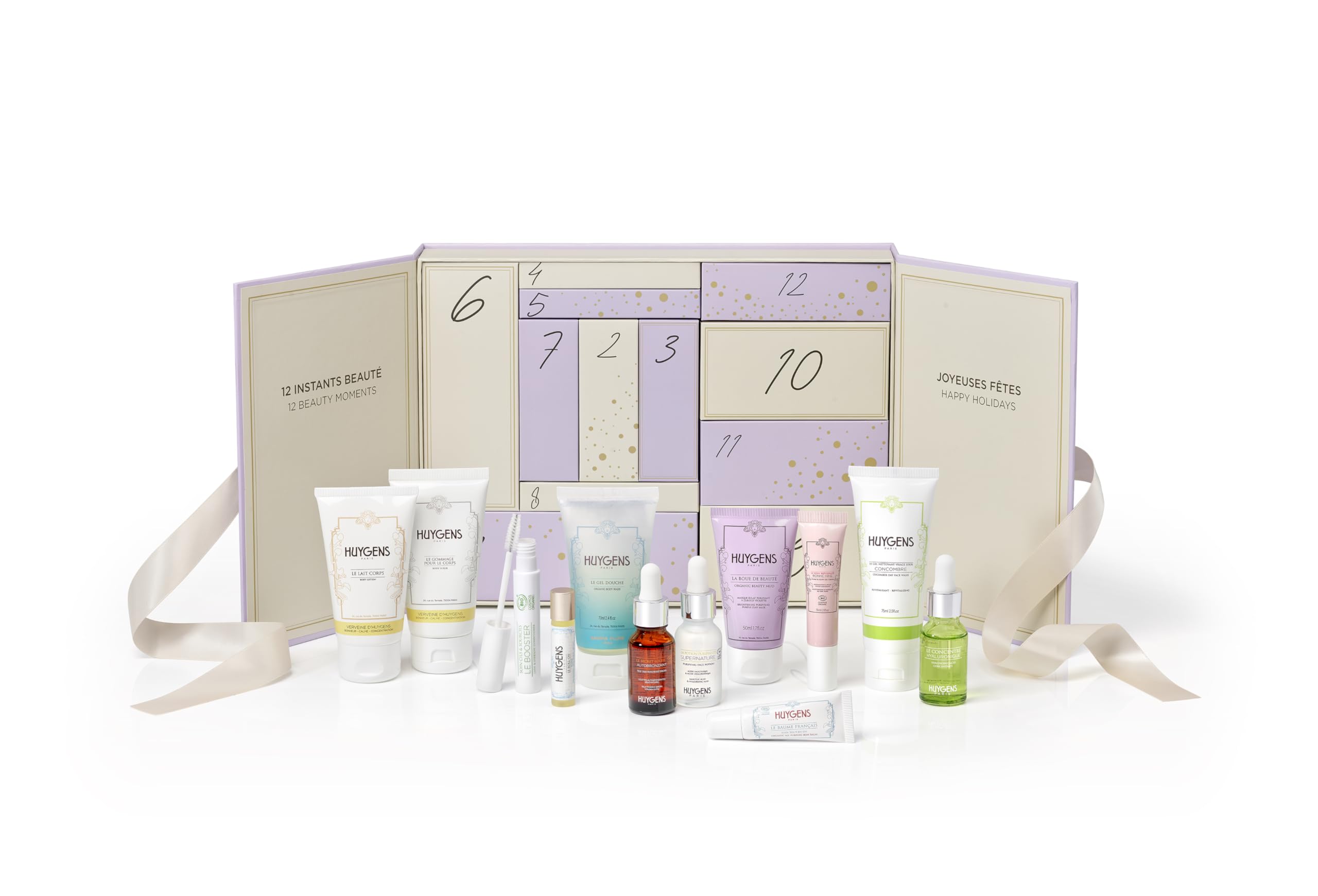 LETZTE STÜCKE HUYGENS Beauty Adventskalender – Wert 210 € – 12 Bio- und vegane Pflegeprodukte für Gesicht und Körper – Hergestellt in Frankreich Limited Edition Angebot bei HelloDeals
