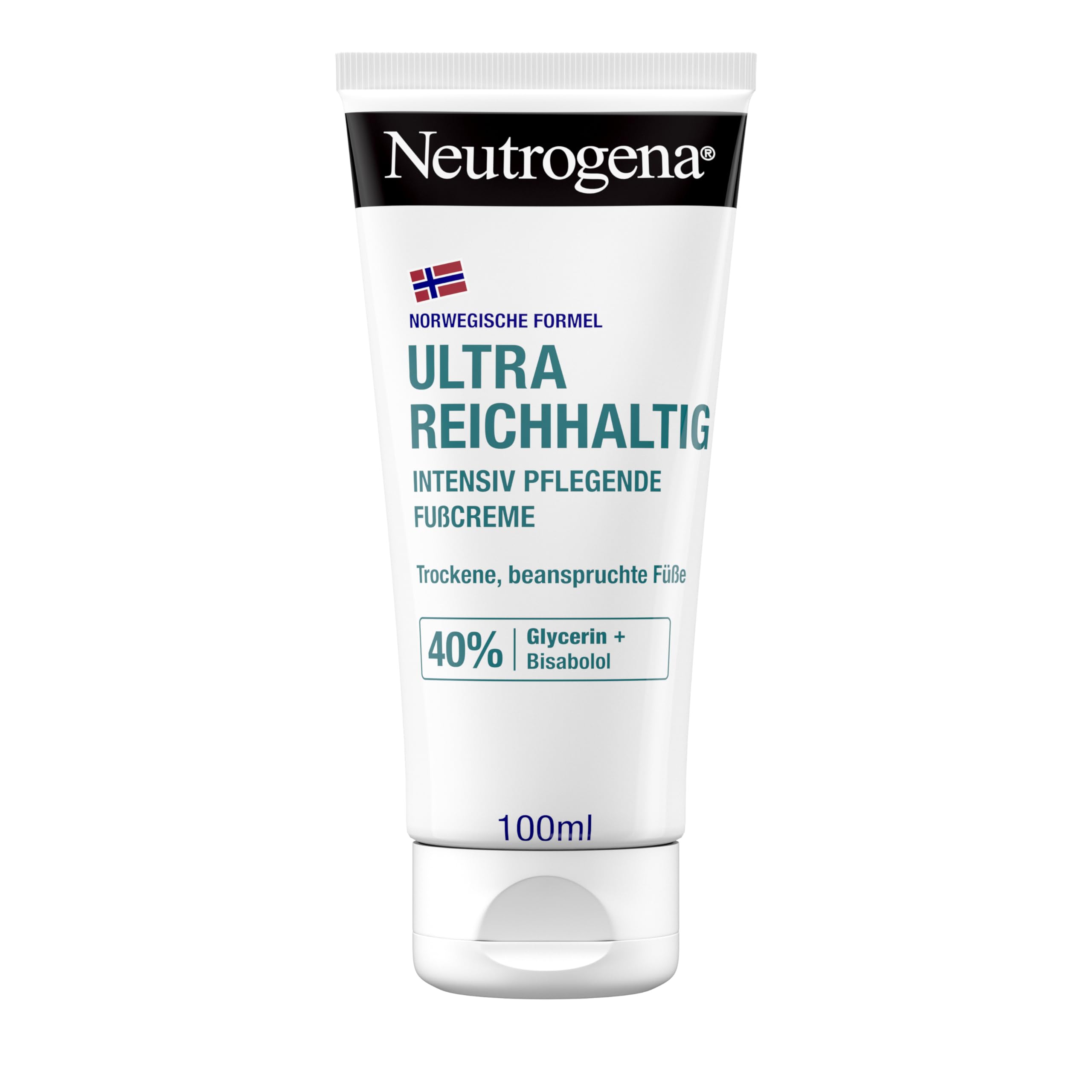 Neutrogena Ultra reichhaltige Fußcreme, nicht fettende Fußpflege Creme mit 40Prozent Glycerin + Bisabolol, schnell einziehende Feuchtigkeitscreme für trockene und beanspruchte Füße 100 ml 40% Glycerin 100 ml (1er Pack) Angebot bei HelloDeals