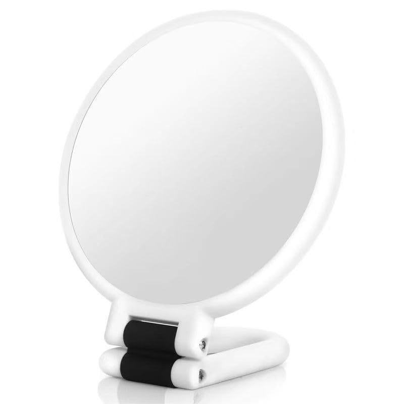 ALANTOP Handspiegel mit 40-facher Vergrößerung, doppelseitig, 40-fache Vergrößerung, 1-fache Vergrößerung, reisefreundlich, tragbar, faltbar, für Make-up, Präzisionsschönheit (Weiß) Angebot bei HelloDeals